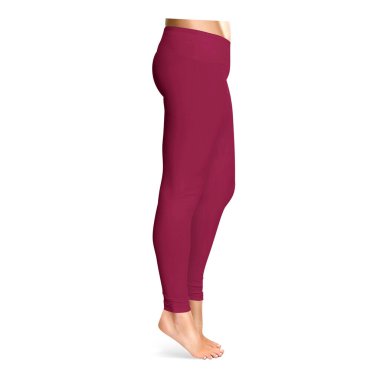Yan Görünüm İnanılmaz Leggins Koyu Sangria Rengi, kendi tasarımınızı yerleştirmek için profesyonel bir modeldir