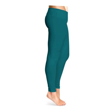 Yan Görünüm Muhteşem Leggins Yeşil Cennet Rengi, kendi tasarımınızı yerleştirmek için profesyonel bir modeldir