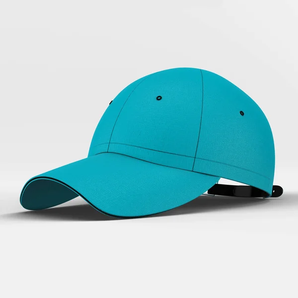 Side View Awesome Baseball Cap Mockup Scuba Blue Color Display — Foto Stock