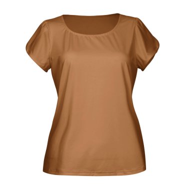 Resminizi bu Ön Görünüm 'e koyun Klasik Kadın Bluzu Kahverengi Şeker Rengi ile modelleyin ve ürünleriniz reklama hazır olsun.