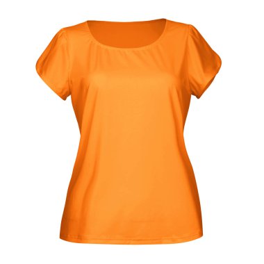 Resminizi bu ön görüntüye koyun klasik kadın bluzunun alevli turuncu renkli modeline, ve ürünleriniz reklama hazır olacak.