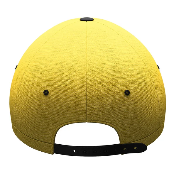 Using Back View Creative Baseball Hat Mockup Aspen Gold Color — стоковое фото