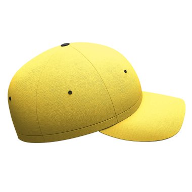 You can easily apply your incredible designs with this Side View Classical Baseball Hat Mockup In Aspen Gold Color