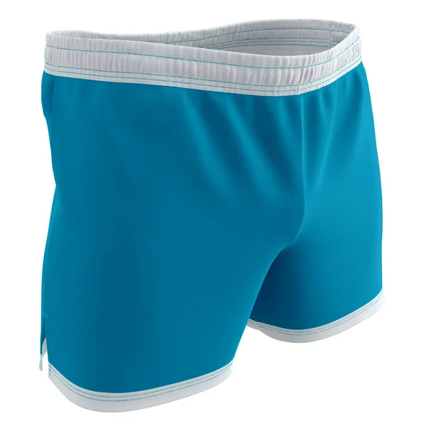 Verwenden Sie Diese Seitenansicht Fabulous Shorts Mockup Cyan Blue Farbe — Stockfoto