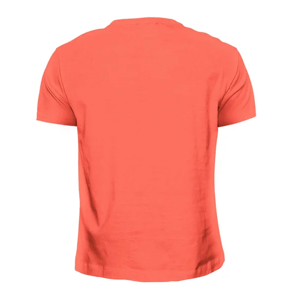 Tímto Back View Simple Shirt Mockup Persimmon Orange Color Můžete — Stock fotografie