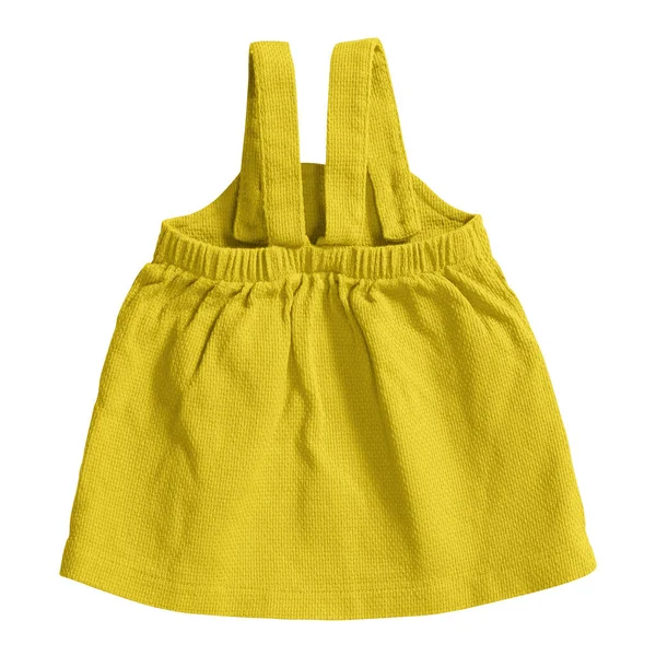 Esta Vista Frontal Incrível Vestido Bebê Mockup Império Amarelo Cor — Fotografia de Stock