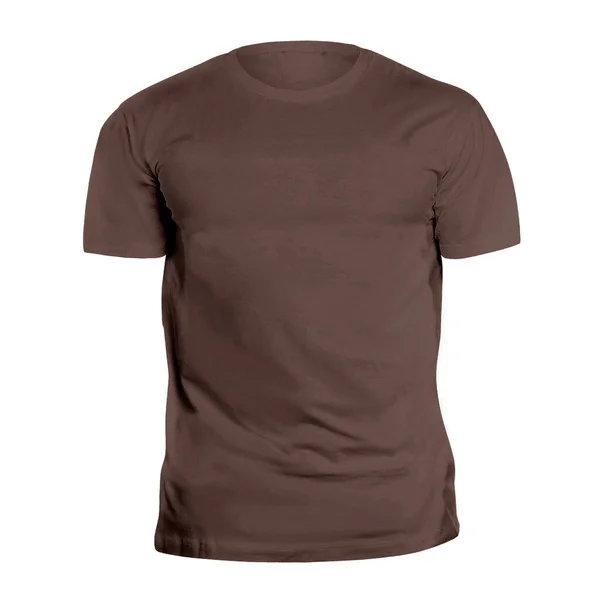 Utilisez Shirt Simple Vue Face Mockup Tiramisu Brown Color Est — Photo