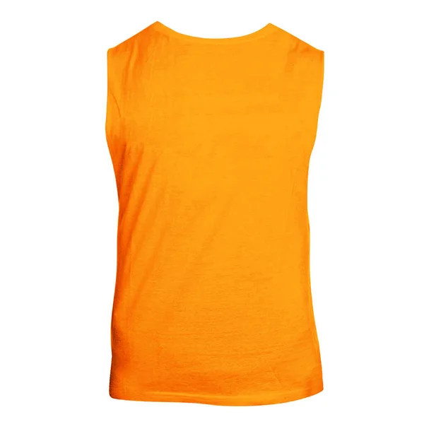 Deze Back View Cute Sleeveless Shirt Mockup Radiant Yellow Color — Stockfoto