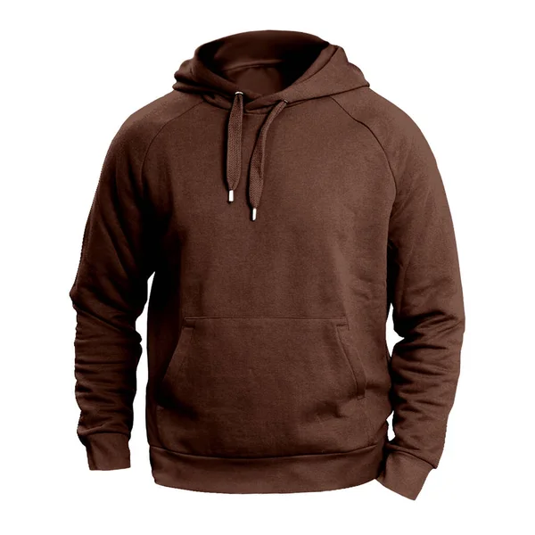 Макет Man Hoodie Mocup Tiramisu Brown Color Создаст Идеальную Сцену — стоковое фото