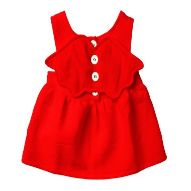 Bu Arkadan Bakış Bebek Elbisesi Kırmızı Renkli Modeli ile tasarımın daha gerçekçi ve sevimli görünecek..