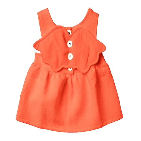 Con Esta Mofa Vestido Bebé Belleza Vista Trasera Color Naranja —  Fotos de Stock