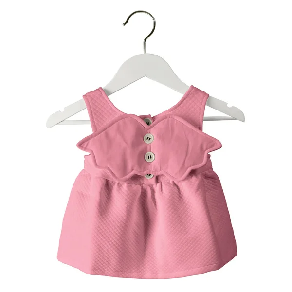 당신은 Fresh Baby Dress Mockup Candy Pink Color Hanger 원하는 — 스톡 사진