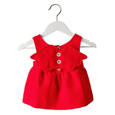 Bu Back View Fresh Dress Mockup 'taki hemen hemen her şeyi Kırmızı Lolipop Renkli Hangarla özelleştirebilir, grafiklerinizi istediğiniz gibi ekleyebilirsiniz