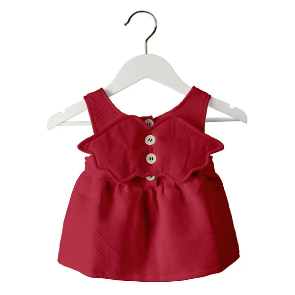 당신은 Fresh Baby Dress Mockup Lychee Red Color Hanger 원하는 — 스톡 사진