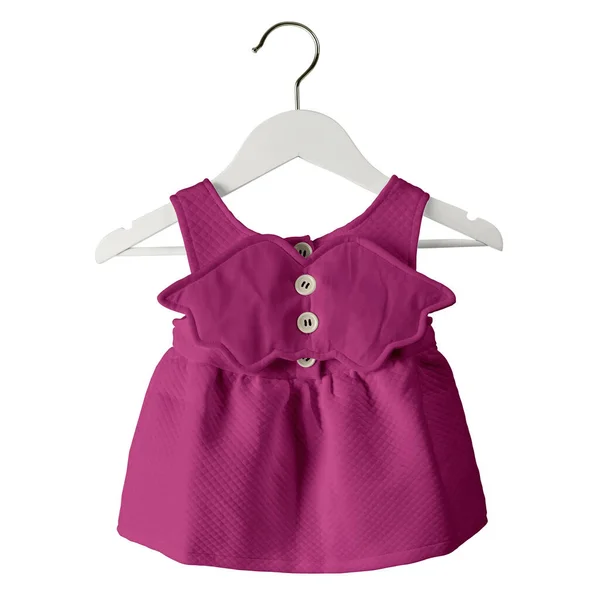 당신은 Fresh Baby Dress Mockup Rose Violet Color Hanger 원하는 — 스톡 사진