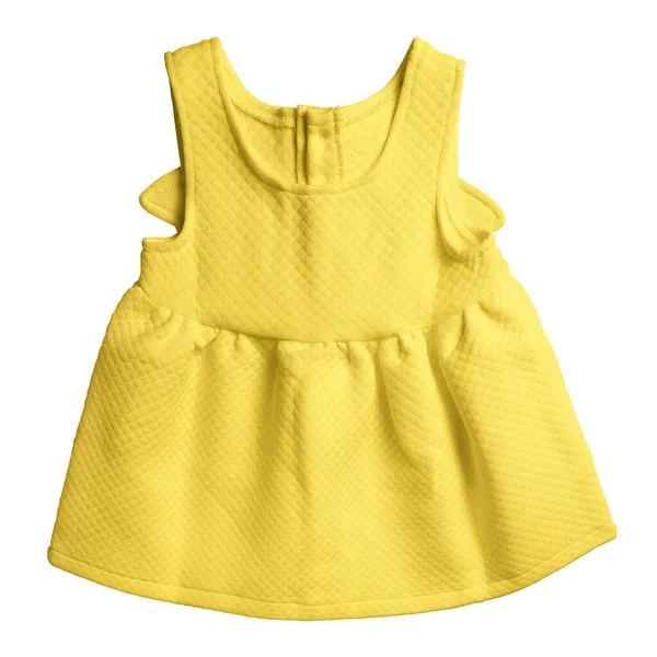 당신의 디자인을 프론트 Baby Dress Mockup Lemon Zest 컬러에서 — 스톡 사진