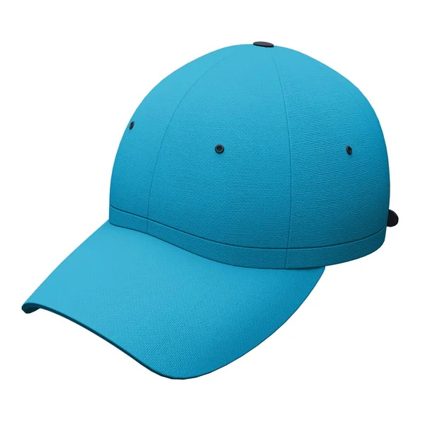 Con Esta Vista Frontal Excelente Sombrero Béisbol Burla Color Azul — Foto de Stock