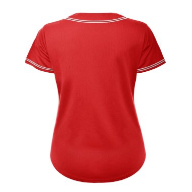 Yüksek çözünürlüklü Back View Muhteşem Kadınlar Beyzbol Forması Kırmızı Renkli Moda Tasarım fikirlerinizi güzel bir şekilde sunmanıza yardımcı olacak.. 