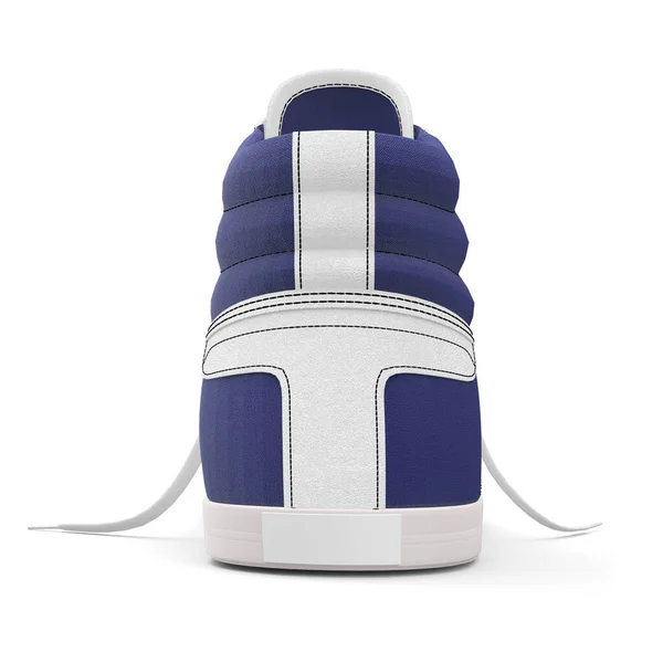 Back View Realistic Sneakers Shoes Mockup Brilliant Blue Color 당신의 — 스톡 사진