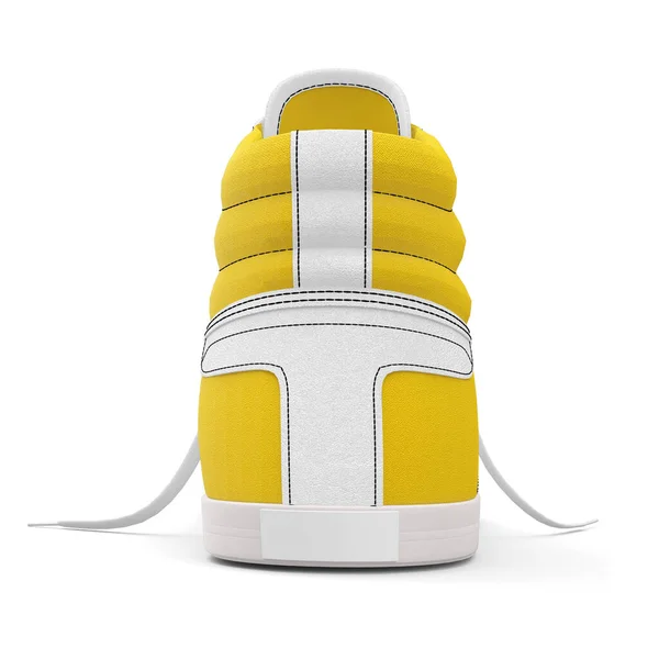 Back View Realistic Sneakers Shoes Mockup Empire Yellow Color Ready — ストック写真