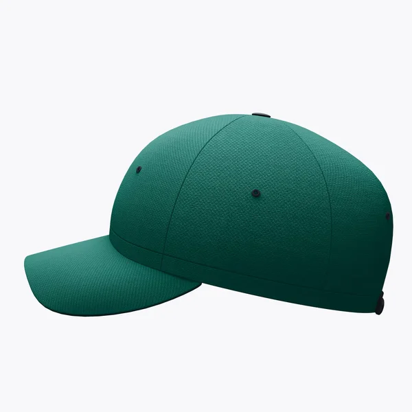 Una Vista Lateral Excelente Sombrero Béisbol Burla Color Verde Cadmio — Foto de Stock