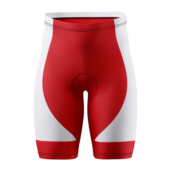 Use Front View Fantastic Cycling Shorts Mockup Flame Scarlet Color — Foto Stock