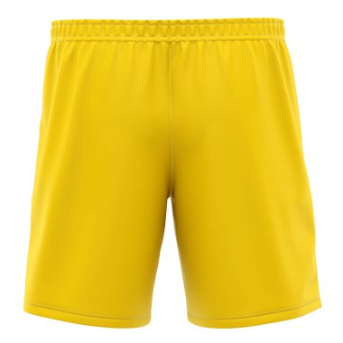 Show off your design style like a pro, by using this Back View Popular Soccer Shorts Mockup In Cyber Yellow Color.