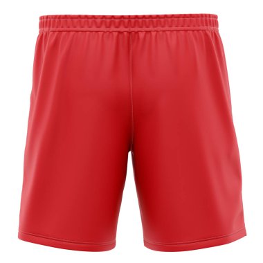 Show off your design style like a pro, by using this Back View Popular Soccer Shorts Mockup In Poppy Red Color.
