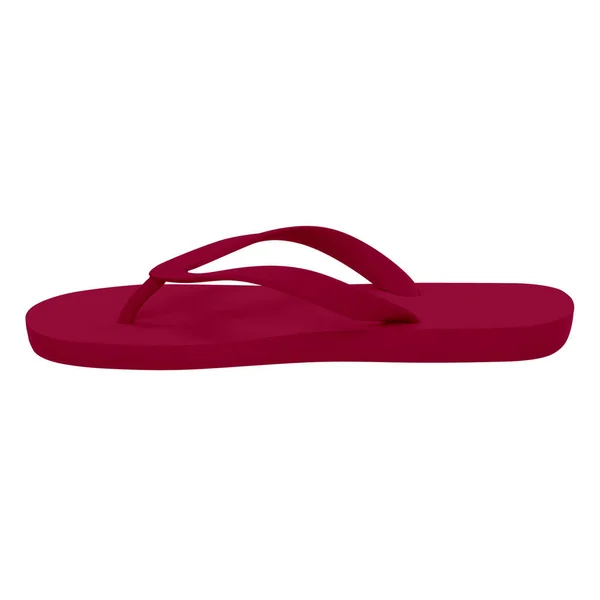 Side View Mesés Flip Flops Mockup Sötét Sangria Color Egy — Stock Fotó