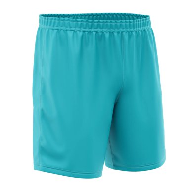 These Left Side View Popular Soccer Shorts Mockup In Blue Curacao Color, will make your design pop and look amazing