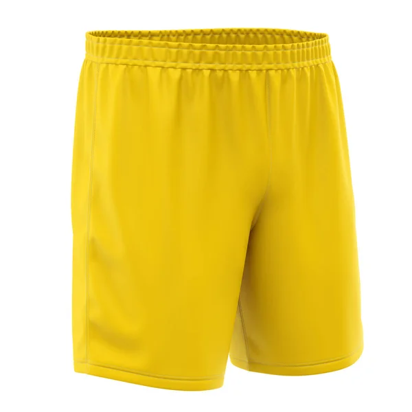 Left Side View Popular Soccer Shorts Mockup Cyber Yellow Color — Stockfoto