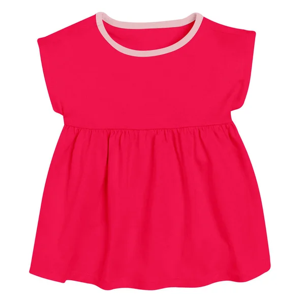 Cute Baby Shortsleeve Dress Mockup Red Lollipop Color Simple Blank — Foto de Stock