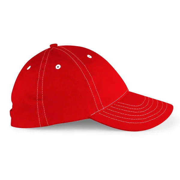 Denna Side View Snygg Sport Hat Mockup Flame Scarlet Color — Stockfoto