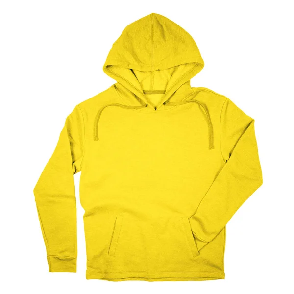 Promuj Swoją Markę Poprzez Ten Popularny Sweter Kapturem Żółtym Kolorze — Zdjęcie stockowe