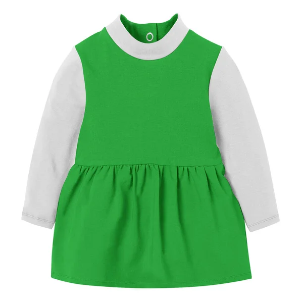 클래식그린 Sweet Baby Girl Dress Mockup Classic Green 색상을 사용하여 — 스톡 사진