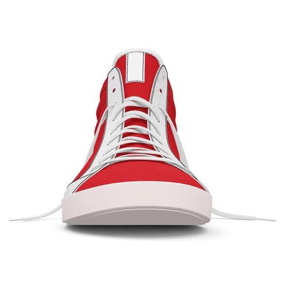 Illessze Szépség Design Ebbe Reális Cipők Cipő Mockup Láng Scarlet — Stock Fotó