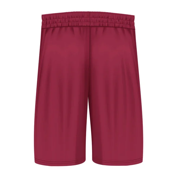 Questo Pantaloncini Basket Classici Con Vista Posteriore Mockup Colore Rosso — Foto Stock