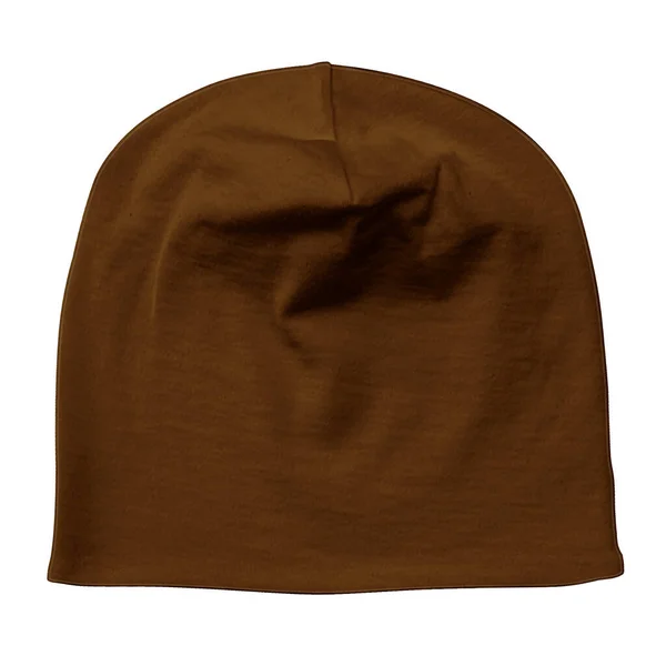 Pegue Este Impressionante Elegante Baby Beanie Mockup Bronze Brown Color — Fotografia de Stock