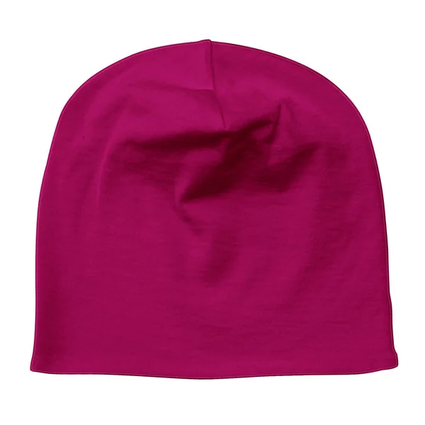 Pegue Este Impressionante Elegante Baby Beanie Mockup Rose Violet Color — Fotografia de Stock