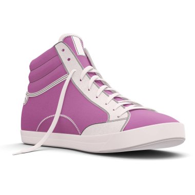 You can easily visualize your great design ideas with this Side View Amazing Sneakers Shoes Mockup In Royal Lilac Color.