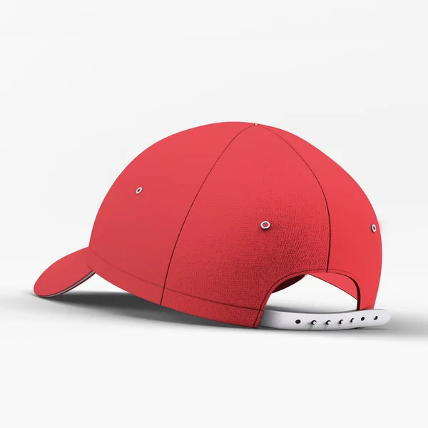 Back View Fantastic Basketball Cap Mockup Poppy Red Color Can — 스톡 사진