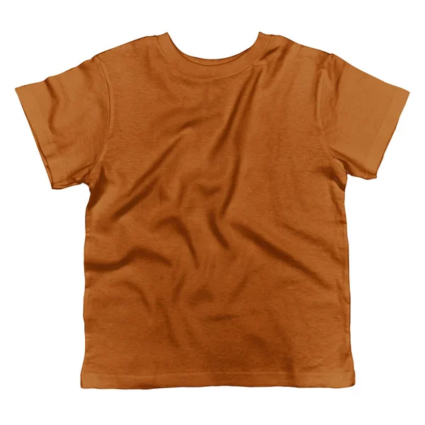 Front View Cute Toddler Shirt Mockup Leather Brown Color Made — Fotografia de Stock