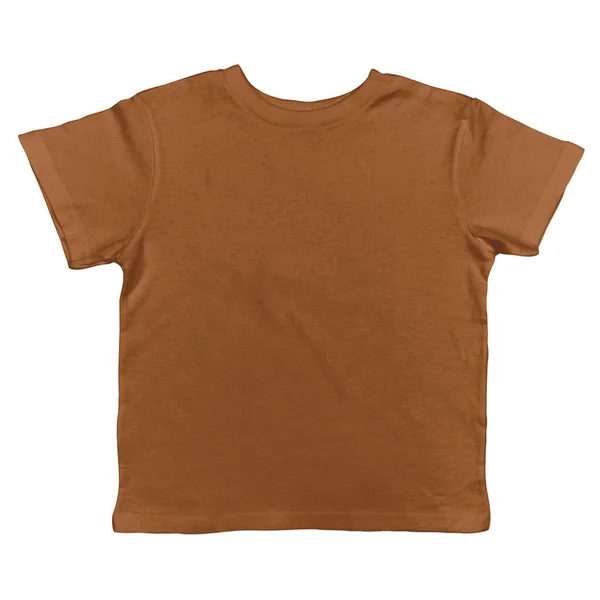 Front View Excellent Toddler Shirt Mockup Leather Brown Color Display — Stock Photo, Image