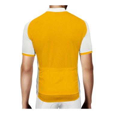With this Back View Stylish Man Jersey In Gold Fusion Color, you can promote your logo more beautiful and valuable.