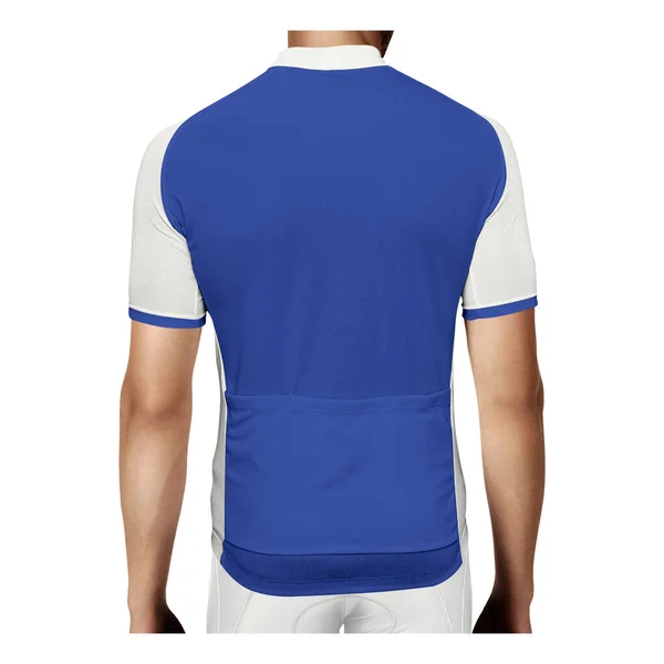 Back View Stylish Man Jersey Dazzling Blue Color You Can — Fotografia de Stock