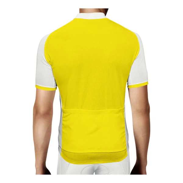 Αυτό Back View Stylish Man Jersey Στο Λαμπερό Κίτρινο Χρώμα — Φωτογραφία Αρχείου