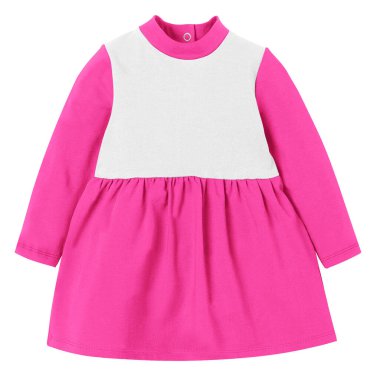 Make your fantastic design or logo artistic with this Beauty Baby Girl Dress Mockup In With Collar Shell Pink Color.