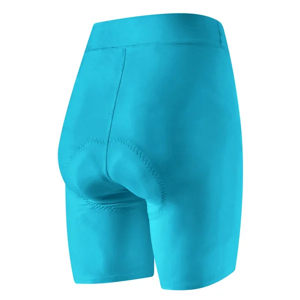 Get Back Perspective View Popular Cycling Shorts Mockup Scuba Blue — Stock Photo, Image