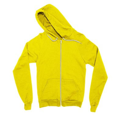 Tasarımınızı ya da grafiklerinizi bu etkileyici, fermuarlı, sarı renkli kazağın üstüne koyun ve bunları mağazanızda listelemeye hazır olun.