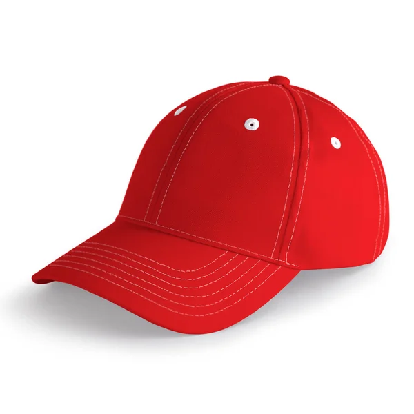 Basit Çoklu Tıklamalarla Tasarımlarınızı Taraflı Bakış Görünümü Sport Şapkalı Kırmızı — Stok fotoğraf